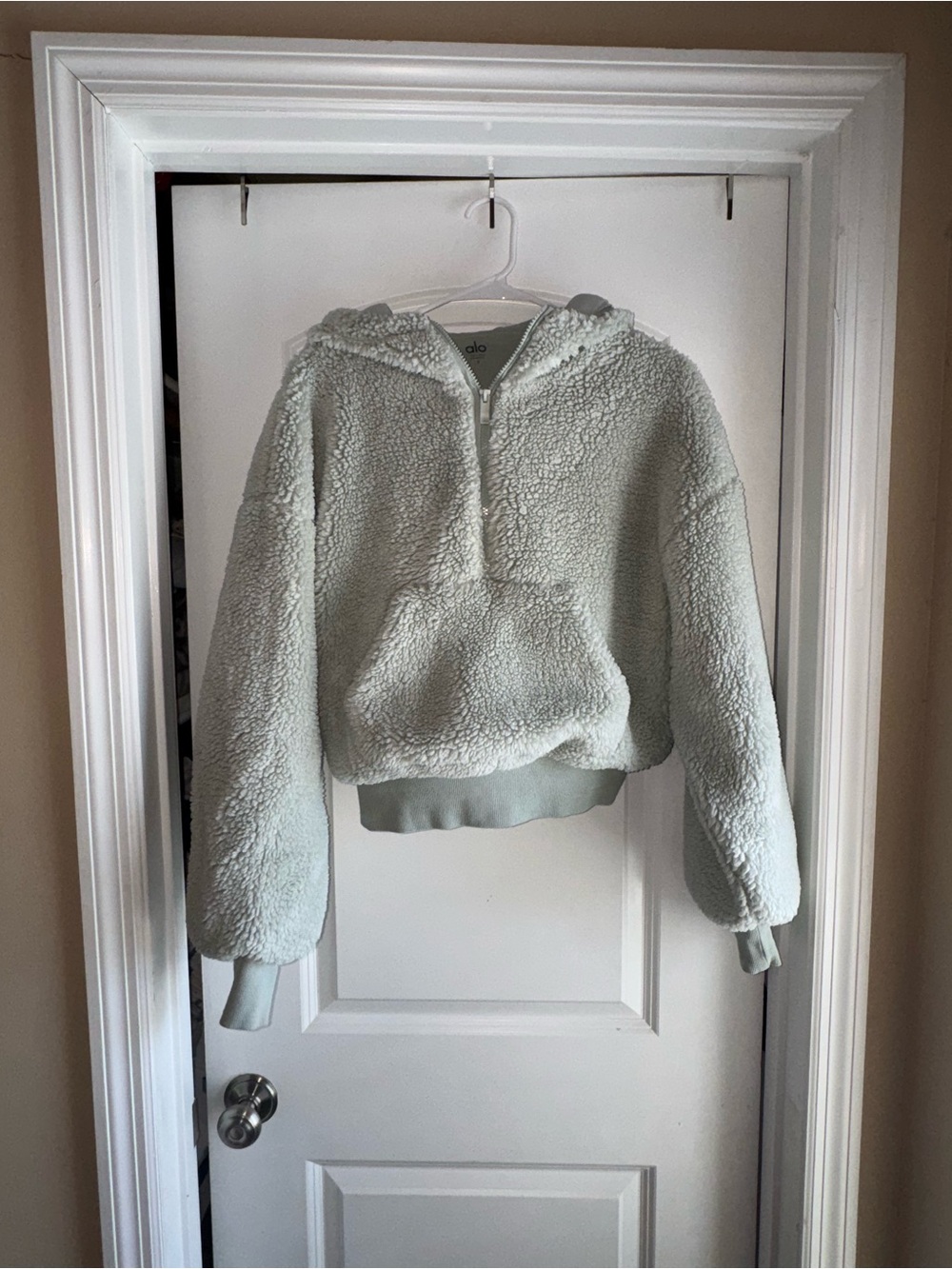 ALO Yoga Mint Sherpa Half-Zip Hoodie
